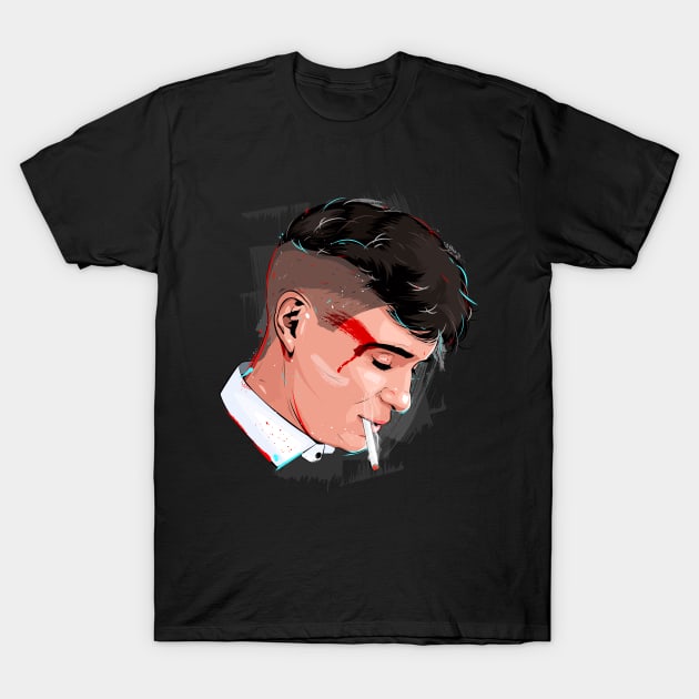 Tommy Shelby Peaky Blinders T-Shirt by portraiteam